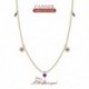 nyaklánc - Lila cirkon nyaklánc nőknek 925 sterling ezüst hosszú lánc Pendente gyémánt kulcscsont lánc choker finom