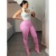 Szín: rózsaszín XL - Világos PU műbőr szexi vékony leggings női kiváló minőségű, magas derekú, osztott szegélyű