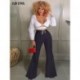 Szín: fekete XL - Átlátszó hálós patchwork Bell Bottom leggings női rugalmas magas derekú fenék emelő nadrág Utcai