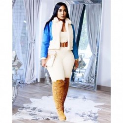 Szín: kék XXL - Női kabátok és dzsekik Téli ruhák Gyapjú Crop Top Bojt Hem Koreai divat Streetwear Trench Új