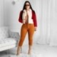 Szín: piros XXL - Női kabátok és dzsekik Téli ruhák Gyapjú Crop Top Bojt Hem Koreai divat Streetwear Trench Új