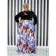 Szín: piros 4XL - Nagy méretű 2 részes ruhák női Crop Top nadrág szettek Nyomtatott széles lábhoz illő alkalmi új