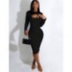 Szín: fekete L - Ruhák Női Bordás Bodycon Stretch Solid Hollow Out Szexi Elegáns Divatos Utcai Ruha Maxi Ruha