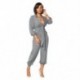 Szín: szürke 4XL - S-4xl Alkalmi ruha Nagy méretű ruházat Női mellény csíkos oldalsó Bodycon Stretch Slip Hem Maxi