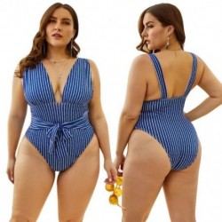 Szín: kék 4XL - Plusz méretű ruházat 5xl Beach stílusú bikini rövidnadrágok bodyk női csíkos body, sztreccs