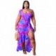Szín: rózsaszín 4XL - Nagy méretű ruhák női buli Elegáns nyári egy ujjatlan Bodycon Slip Maxi ruha Születésnapi