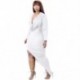 Szín: fekete XL - Irodai női ruha S-3xl Drape V nyakú party Elegáns Bodycon Slip Hem Hot Slale ruhák női születésnapra