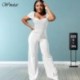 Szín: fekete XXL - Női ruházat S-3xl Jumpsuit Sweet Elegant V nyakú, széles lábú, egyrészes ruhák, divat 2022. nyár