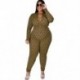 Szín: narancs 5XL - Nagy méretű kombik Szexi egyrészes női kombinék, cipzáras, hosszú ujjú Bodycon Club Bodysuit