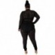 Szín: piros 5XL - Nagy méretű kombik Szexi egyrészes női kombinék, cipzáras, hosszú ujjú Bodycon Club Bodysuit