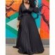 Szín: fekete M - Buliruha Női Nagy méretű 3xl Nyári szünet Szexi Stretch Slip Hem Elegáns teljes hosszúságú Maxi