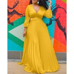 Szín: sárga M - Buliruha Női Nagy méretű 3xl Nyári szünet Szexi Stretch Slip Hem Elegáns teljes hosszúságú Maxi