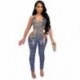 Szín: kék XXL - Női Szexi Jumpsuits Ujjatlan Rompers Bandage Bodycon Club One Piece Outfitek Charm Maker Summer