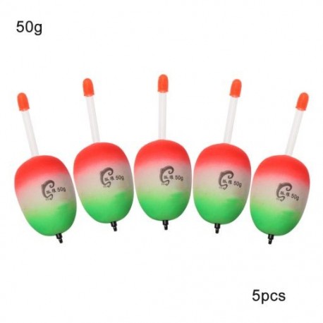 Szín: 50g - 5db EVA világító úszó úszók tengeri szikla horgászat feltűnő kemény farok hasa úszós horgásztartozék