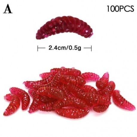 Szín: A - 100 DB puha szilikon földigiliszta horgászcsali Bionikus csalik Crankbaits horgok kukacok alakos felszerelés csali