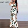 Szín: MULTI XL - Női Elegáns Mély V nyakú Szexi Mindenütt Spagetti pántok Midriff Maxi Szexi buliruhák