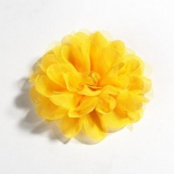 Szín: sárga klip nélkül - 5 DB 4,4&quot 11 cm-es divatos sifon hálós virágok hajkiegészítők bolyhos szövet
