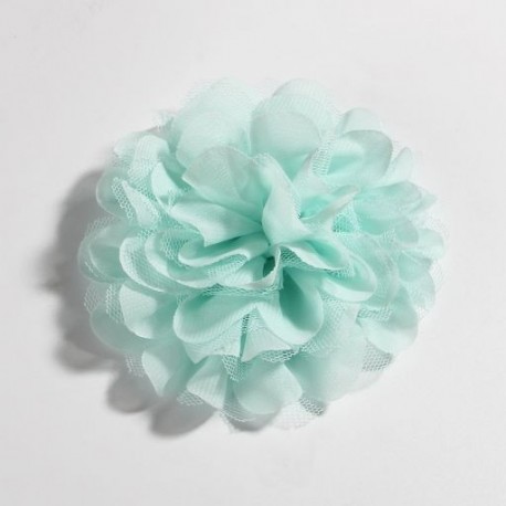 Szín: Menta klip nélkül - 5 DB 4,4&quot 11 cm-es divatos sifon hálós virágok hajkiegészítőkhöz Bolyhos szövet