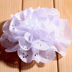 Szín: fehér 1 db - 1 db 10 cm-es 20 színű divatos üreges kivirágzott fűzőlyukú hajszövet virágok puha, elegáns