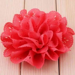 Szín: barack 1 db - 1 db 10 cm-es 20 színű divatos üreges kivirágzott fűzőlyukú hajszövet virágok, puha, elegáns