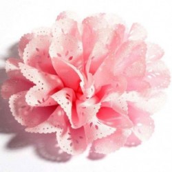 Szín: rózsaszín 1 db - 1 db 10 cm-es 20 színű divatos üreges kivirágzott fűzőlyukú hajszövet virágok puha, elegáns