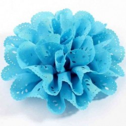 Szín: kék 1 db - 1 db 10 cm-es 20 színű divatos üreges kivirágzott fűzőlyukú hajszövet virágok, puha, elegáns