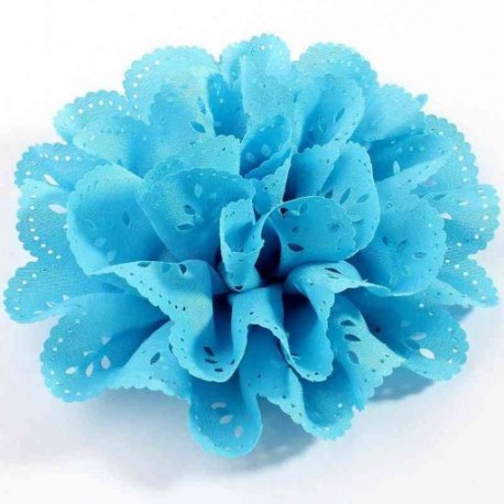 Szín: kék 1 db - 1 db 10 cm-es 20 színű divatos üreges kivirágzott fűzőlyukú hajszövet virágok, puha, elegáns
