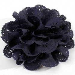 Szín: Navy 1 PC - 1 db 10 cm-es 20 színű divatos üreges kivirágzott fűzőlyukú hajszövet virágok puha, elegáns