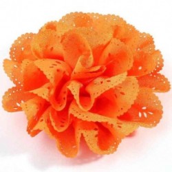 Szín: Narancs 1 db - 1 db 10 cm-es 20 színű divatos üreges kivirágzott fűzőlyukú hajszövet virágok puha, elegáns