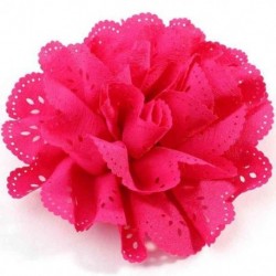 Szín: fukszia 1 PC - 1 db 10 cm-es 20 színű divatos üreges kivirágzott fűzőlyukú hajszövet virágok, puha, elegáns