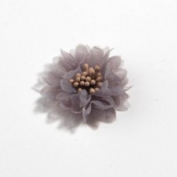 Szín: szürke klip nélkül - 10 DB 4CM 1,5&quot  új kis sifon virágok gyufával Központ fejpántokhoz Kiegészítők