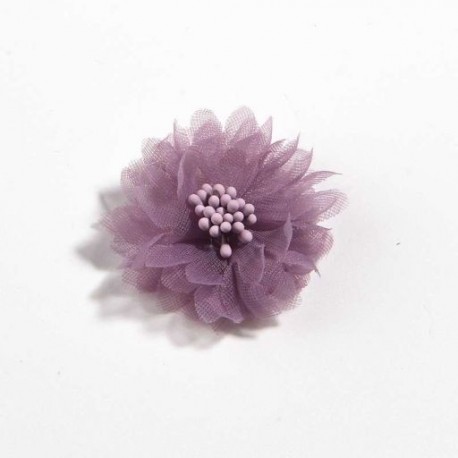 Szín: poros rózsaszín klip nélkül - 10 DB 4CM 1,5&quot  új kis sifon virágok gyufával Központ fejpántokhoz