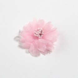 Szín: Rózsaszín klip nélkül - 10 DB 4CM 1,5&quot  új kis sifon virágok gyufával Központ fejpántokhoz Kiegészítők