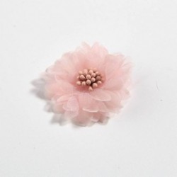 Szín: őszibarack klip nélkül - 10 DB 4CM 1,5&quot  új kis sifon virágok gyufával Központ fejpántokhoz Kiegészítők