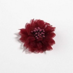 Szín: piros klip nélkül - 10 DB 4CM 1,5&quot  új kis sifon virágok gyufával Központ fejpántokhoz Kiegészítők