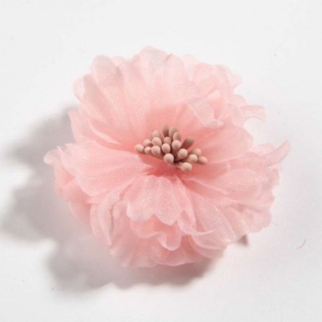 Szín: őszibarack klip nélkül - 10 DB 5 cm-es 2&quot  új divatos virágos szövet virágok gyufával Center kézzel