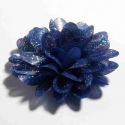 Szín: Royal, klip nélkül - 5 DB 8CM divatos flitterek sima aranyporos szövet virágok fejpántokhoz Kézzel készített