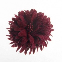 Szín: bordó klip nélkül - 5 DB 7,5 cm-es 3&quot  csipkeszövet virágok Boutique fejpántokhoz Sifon fejfedő esküvői