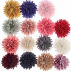 Szín: keverje össze a színeket klip nélkül - 5 DB 7,5 cm-es 3&quot  csipkeszövet virágok Boutique fejpántokhoz Sifon