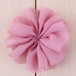 Szín: Dusty Pink klip nélkül - 10db 6,5cm 15szín DIY tömör sifon balerina hajvirág klipekkel Kiegészítők Műszövet