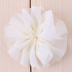 Szín: Krém klip nélkül - 10db 6,5cm 15szín DIY tömör sifon balerina hajvirág klipekkel Kiegészítők Műszövet