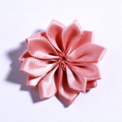 Szín: poros rózsaszín - 10 DB 4CM művirág szatén virágok barkács virágcsokor hajkiegészítőkhöz Rozetta hegyes