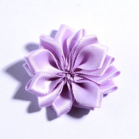 Szín: levendula - 10 DB 4CM művirág szatén virágok barkács virágcsokor hajkiegészítőkhöz Rozetta hegyes virág