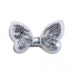 Fehér szín - 10 DB 2,3&quot -es 6 cm-es mini flitteres haj masni lányoknak fejpánt Boutique Butterfly formájú haj masni