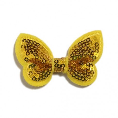 Szín: sárga - 10 DB 2,3&quot -es 6 cm-es mini flitteres haj masni lányoknak fejpánt Boutique Butterfly formájú haj masni