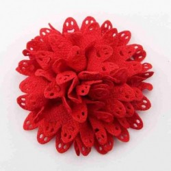 Szín: piros klip nélkül - 5 DB 8,5 cm-es 3,4&quot  Beauty Handmde Fabric Virágok Hajhoz Kiegészítők Sifon hajvirág