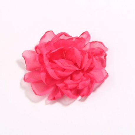 Szín: fukszia - 5db 7cm 2,7&quot  égetett szélű sifon szövet virágok butik esküvői dekorációhoz szatén virág