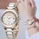 Szín: ezüst fehér - Divatos női karóra Rose Gold női karkötő karóra lány Reloj Mujer 2023 új kreatív óra vízálló