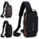 Szín: szürke és barna - Férfi Multifunkciós lopásgátló USB válltáska Férfi Crossbody Cross Body utazási heveder