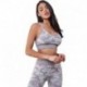 Szín: szürke S - 2 DB jóga szettek terepszínű Camo sport készlet női edzőtermi fitnesz ruházat magas derekú leggings